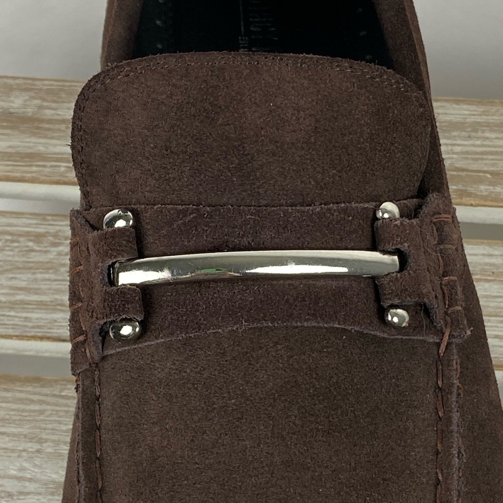 Stacy Adams Mens Memory Foam Dark Brown Leather Loafer slip on Horse bit 14M - Picture 6 of 13
